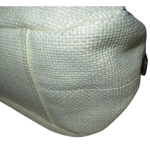 Coach Lexi Cream Silver Metallic Straw Leather Limited Edition Butterfly Bag Set - Picture 14 of 14